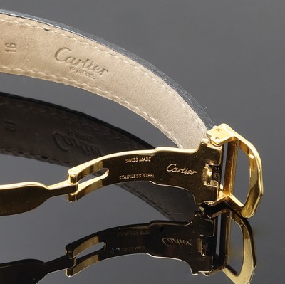 27066231b - CARTIER Tank Armbanduhr Referenz 2415, quarz, verg. Silbergeh. inkl. orig. Lederband m. ...