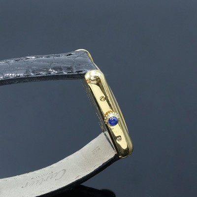 27066231c - CARTIER Tank Armbanduhr Referenz 2415, quarz, verg. Silbergeh. inkl. orig. Lederband m. ...