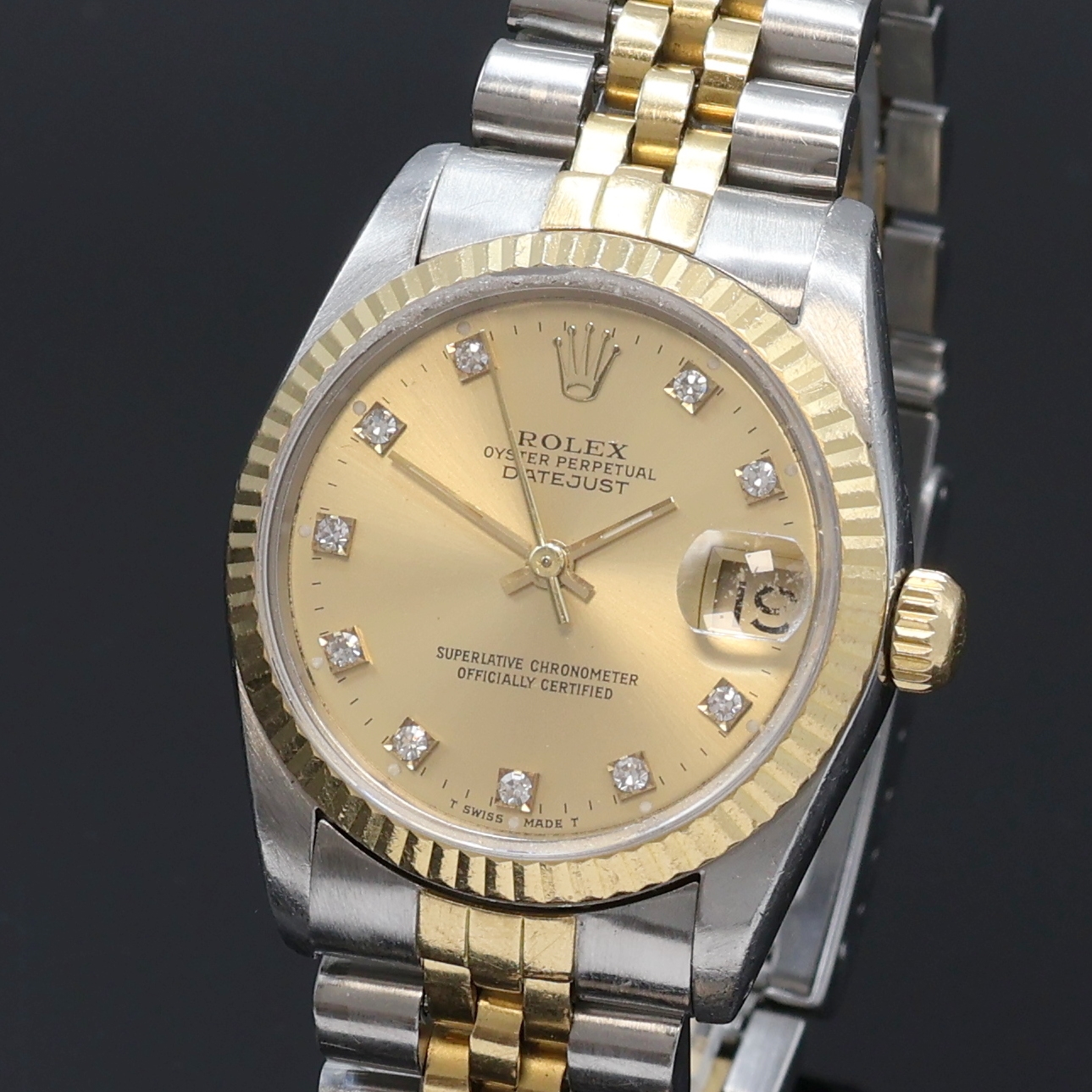 Detail a: ROLEX Datejust Medium-Armbanduhr Referenz 68273 in Stahl/Gold, Schweiz um 1988, Automatik, Oystergeh. m. Riffel-Lünette, Boden u. Krone verschr., ...