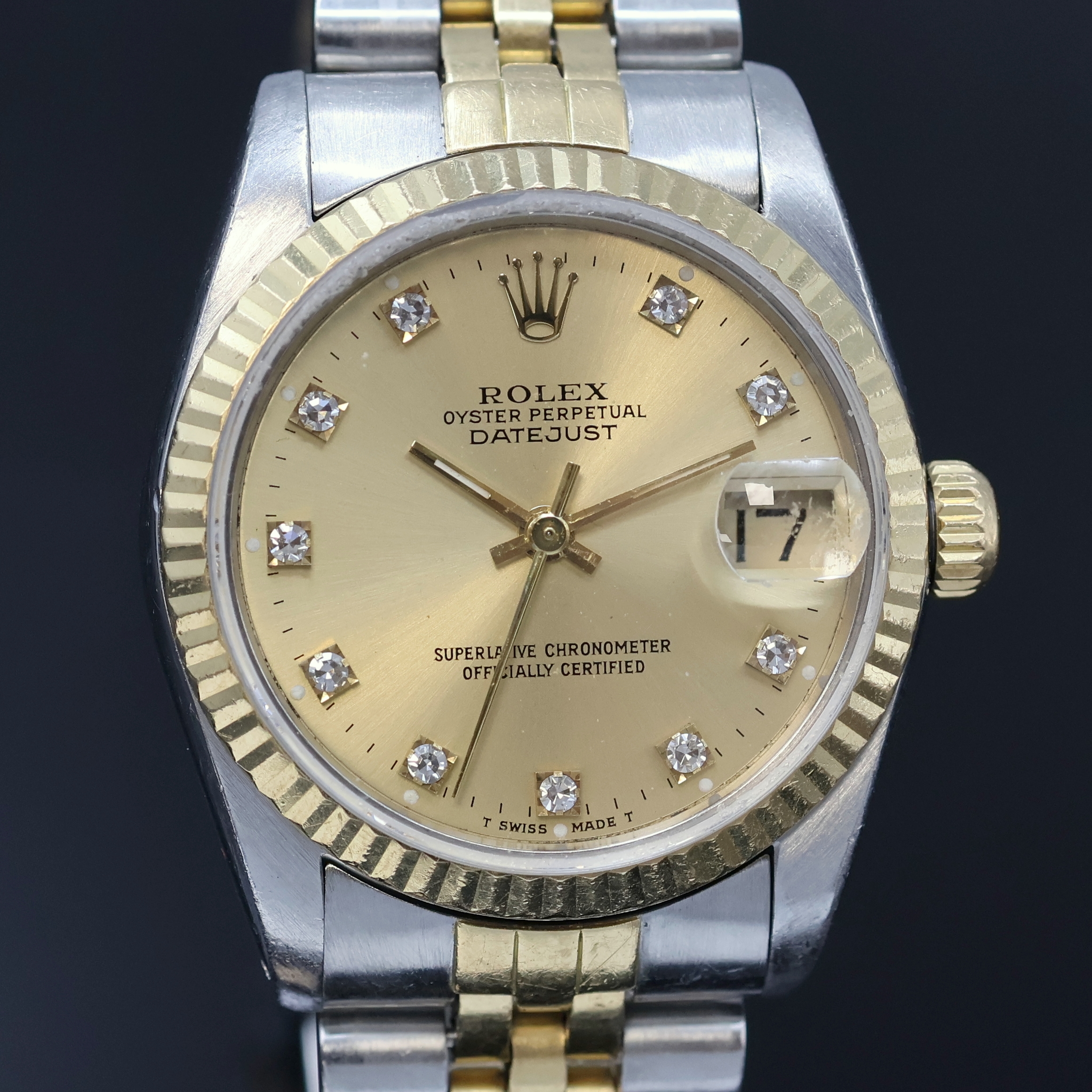 Detail c: ROLEX Datejust Medium-Armbanduhr Referenz 68273 in Stahl/Gold, Schweiz um 1988, Automatik, Oystergeh. m. Riffel-Lünette, Boden u. Krone verschr., ...