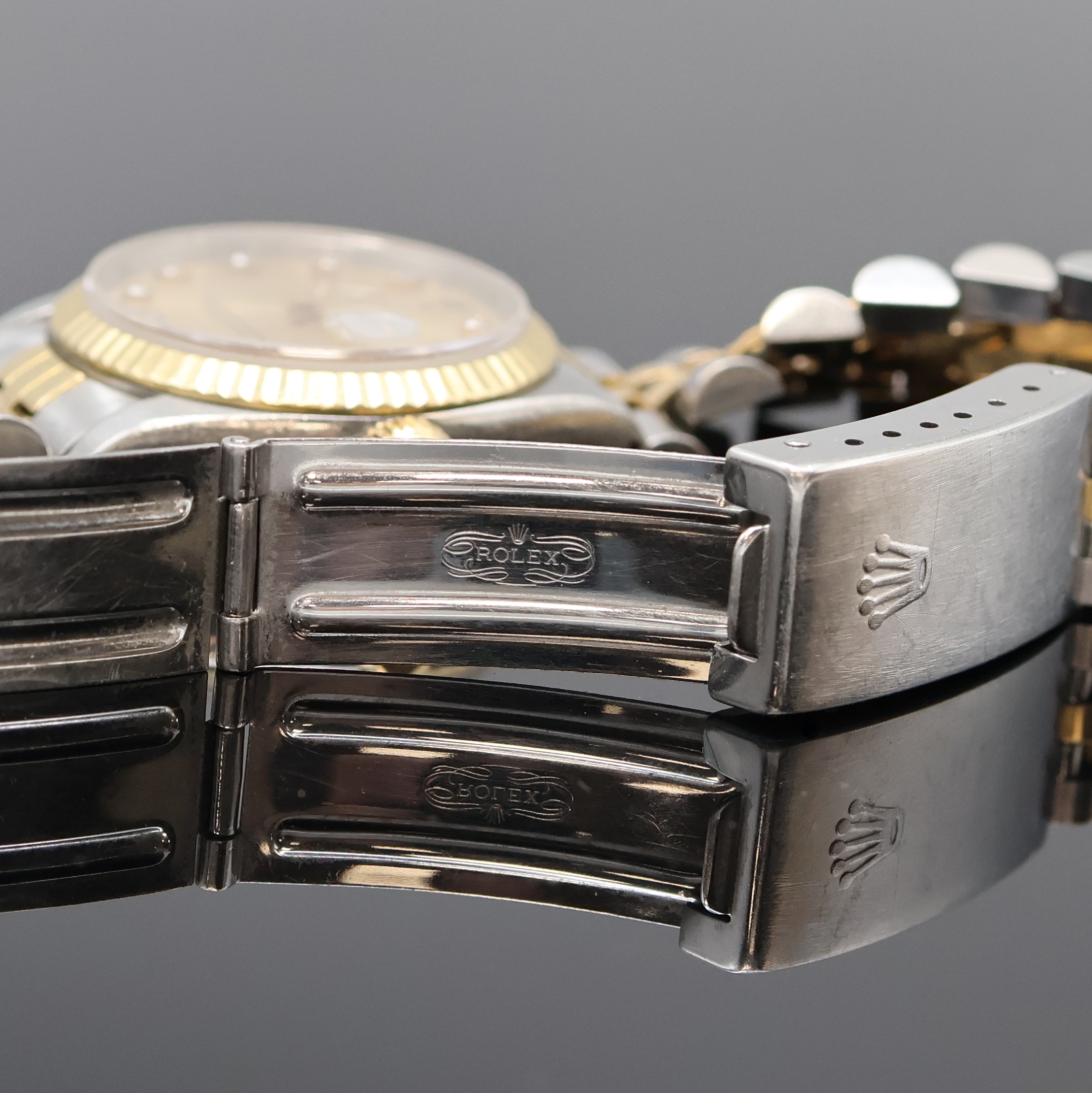 Detail f: ROLEX Datejust Medium-Armbanduhr Referenz 68273 in Stahl/Gold, Schweiz um 1988, Automatik, Oystergeh. m. Riffel-Lünette, Boden u. Krone verschr., ...