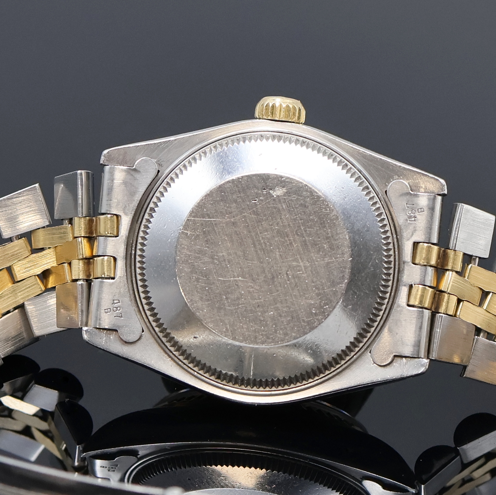 Detail g: ROLEX Datejust Medium-Armbanduhr Referenz 68273 in Stahl/Gold, Schweiz um 1988, Automatik, Oystergeh. m. Riffel-Lünette, Boden u. Krone verschr., ...