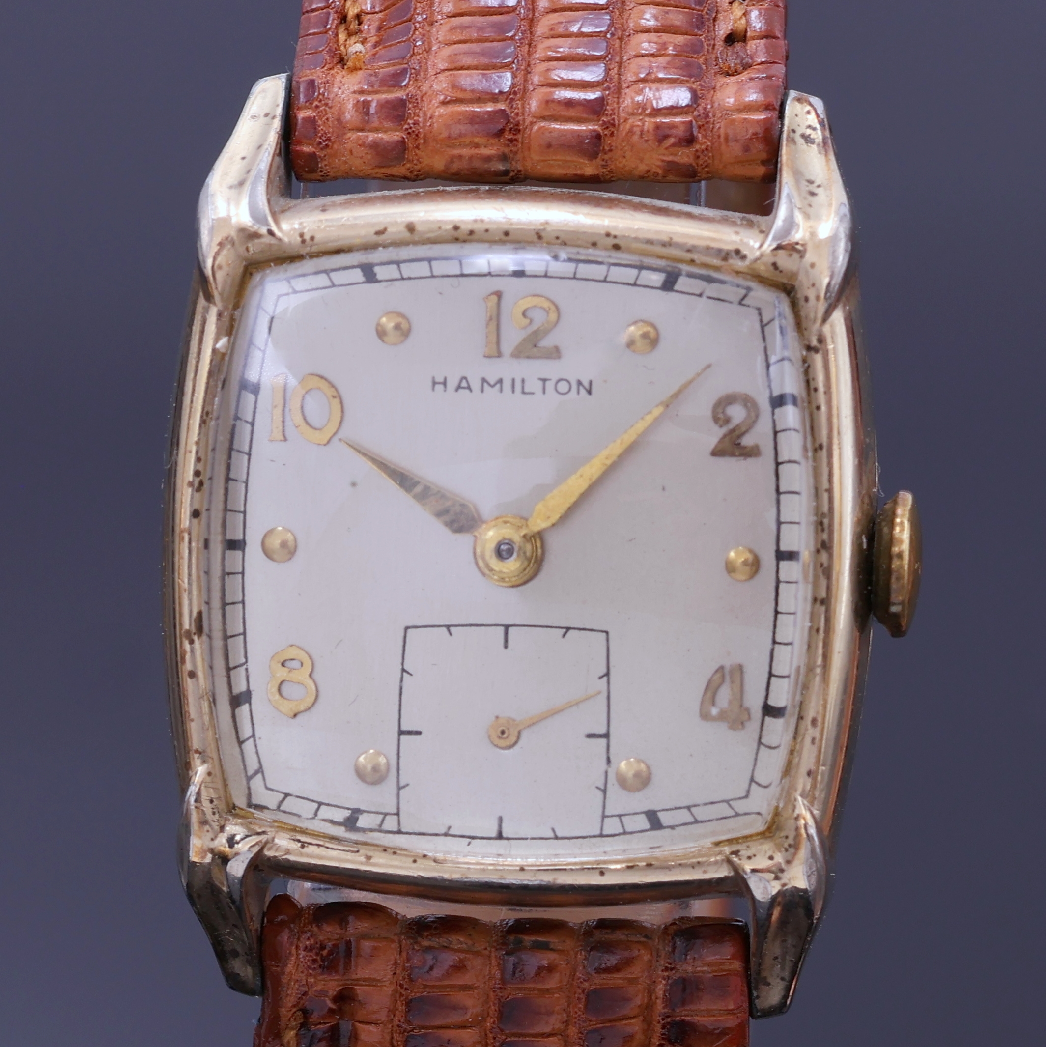 Detail b: Konvolut: 3 Goldfilled Armbanduhren Bulova, Laco und Hamilton, Schweiz/USA/Deutschland 1940er Jahre, alle Handaufzug, 2-teil. Gehäuse ber./dell., ...