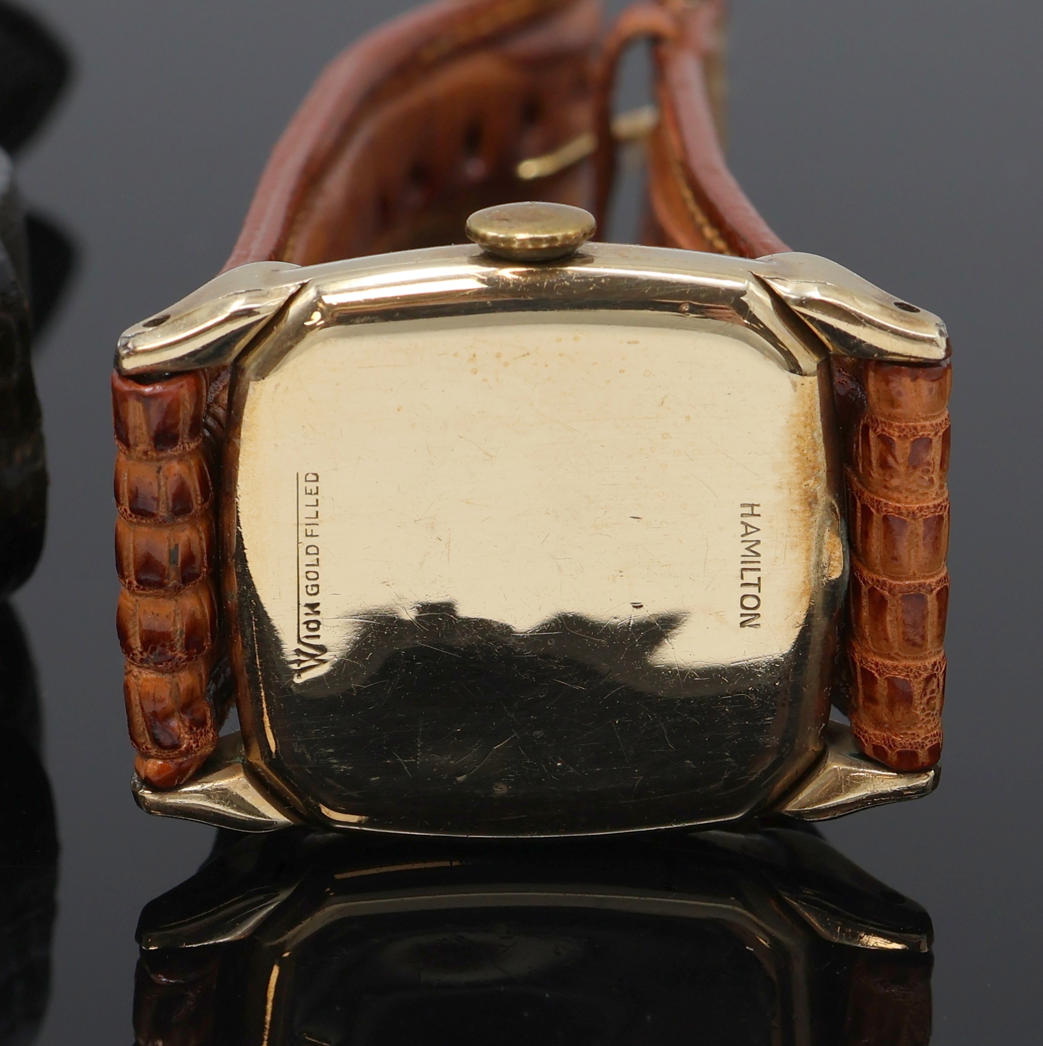 Detail h: Konvolut: 3 Goldfilled Armbanduhren Bulova, Laco und Hamilton, Schweiz/USA/Deutschland 1940er Jahre, alle Handaufzug, 2-teil. Gehäuse ber./dell., ...