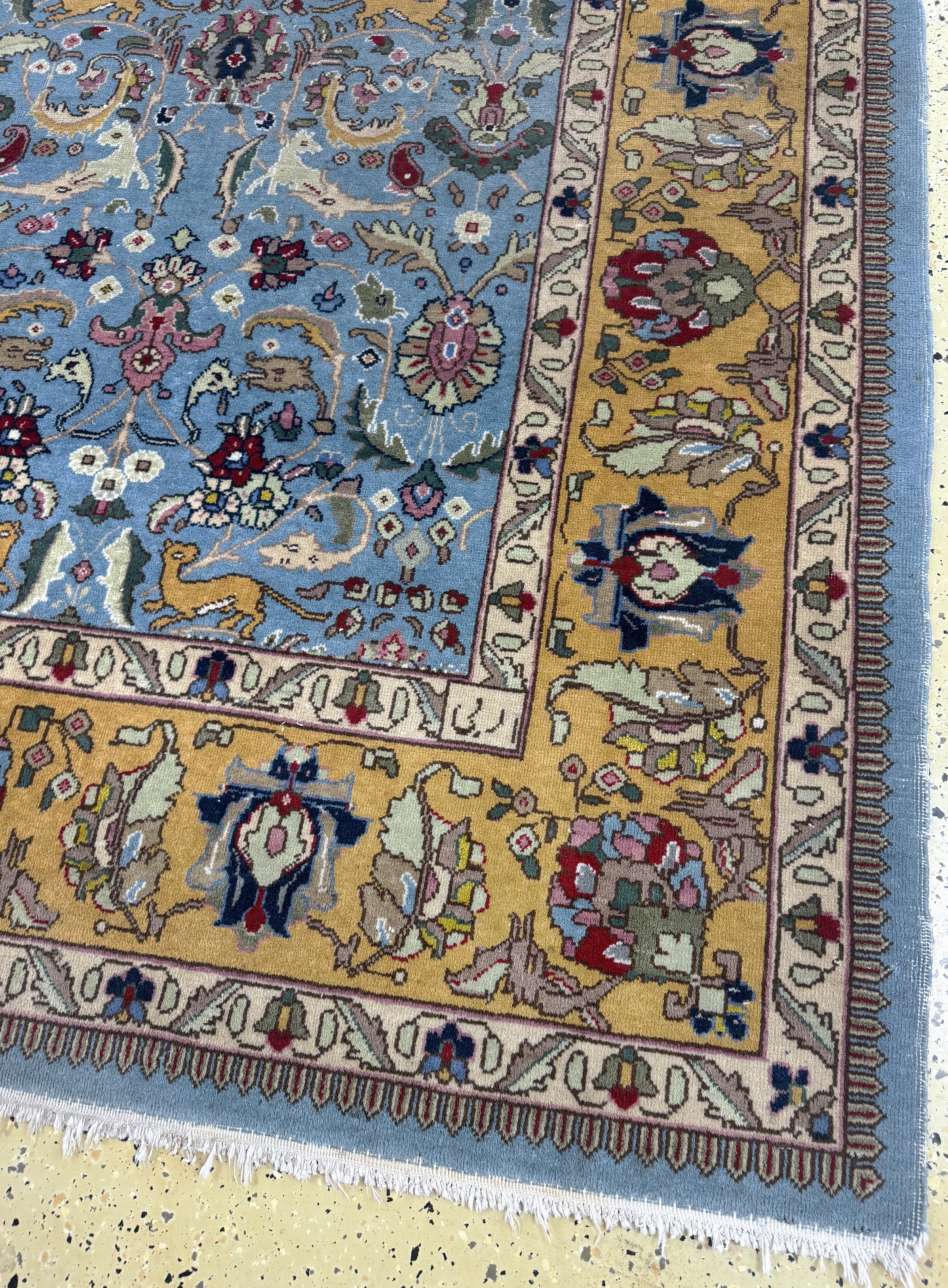 Detail a: Täbriz, Rumänien, Ende 20.Jhd., Wolle auf Baumwolle, ca. 337 x 237 cm, EHZ: 2-3