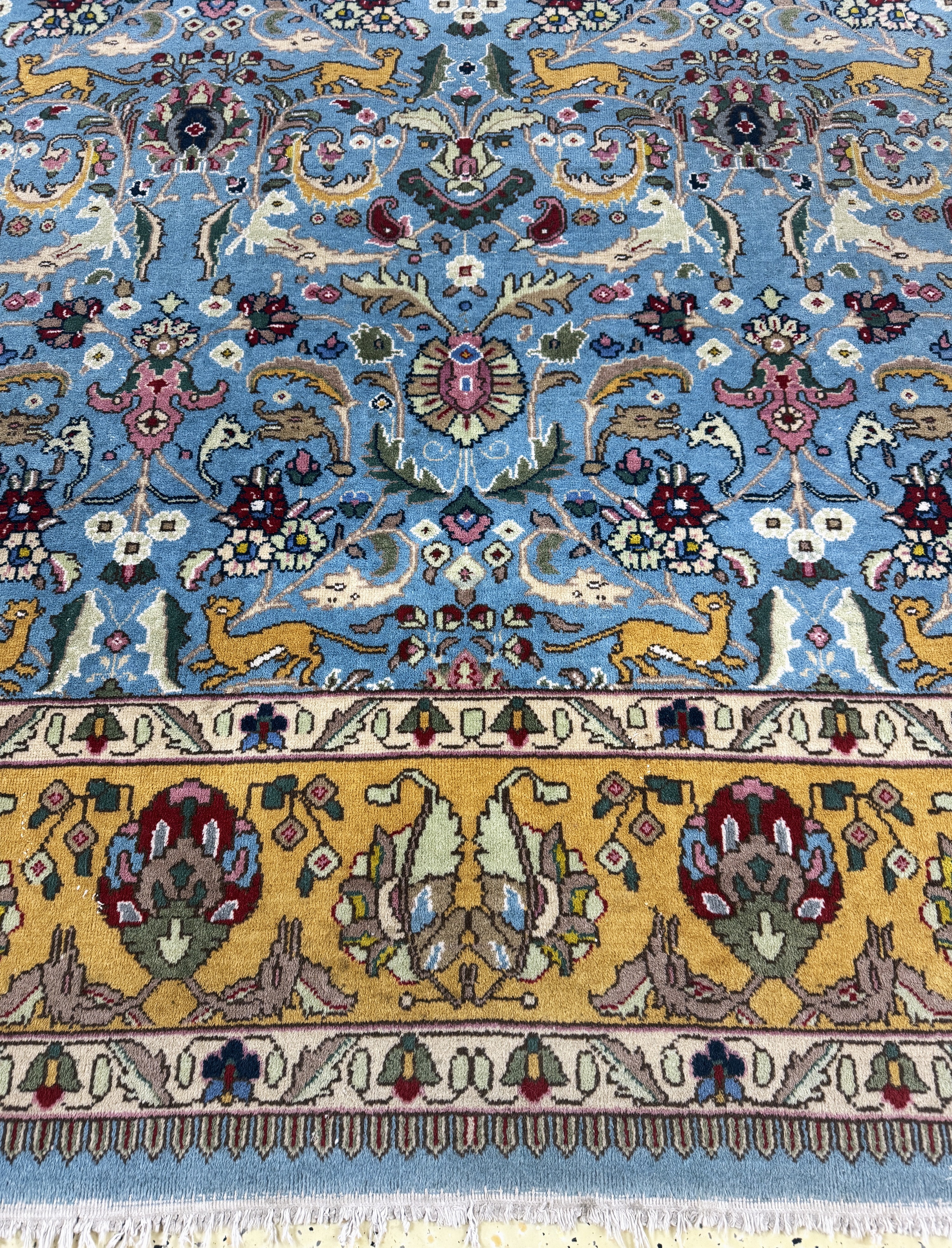 Detail b: Täbriz, Rumänien, Ende 20.Jhd., Wolle auf Baumwolle, ca. 337 x 237 cm, EHZ: 2-3