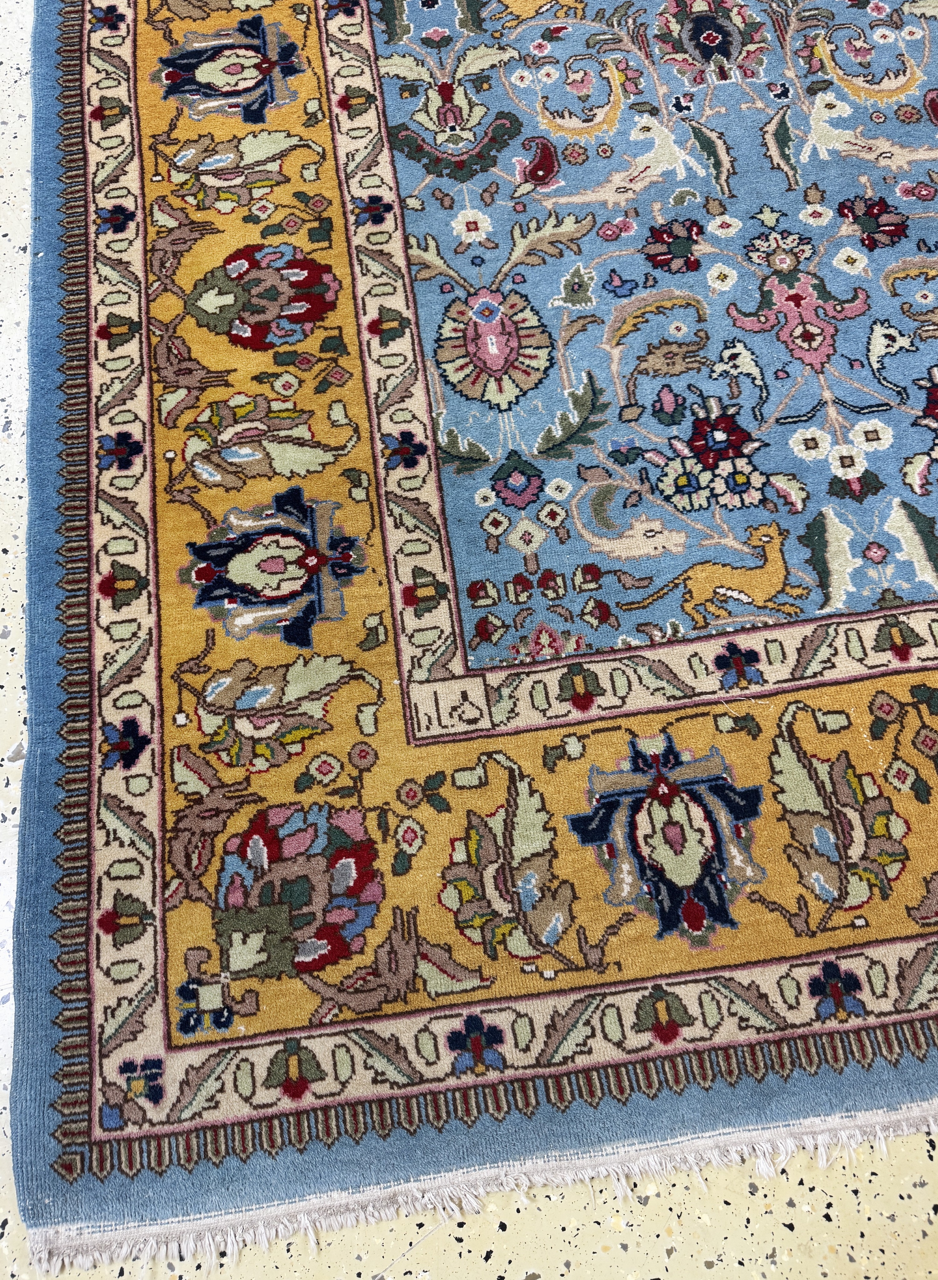 Detail c: Täbriz, Rumänien, Ende 20.Jhd., Wolle auf Baumwolle, ca. 337 x 237 cm, EHZ: 2-3