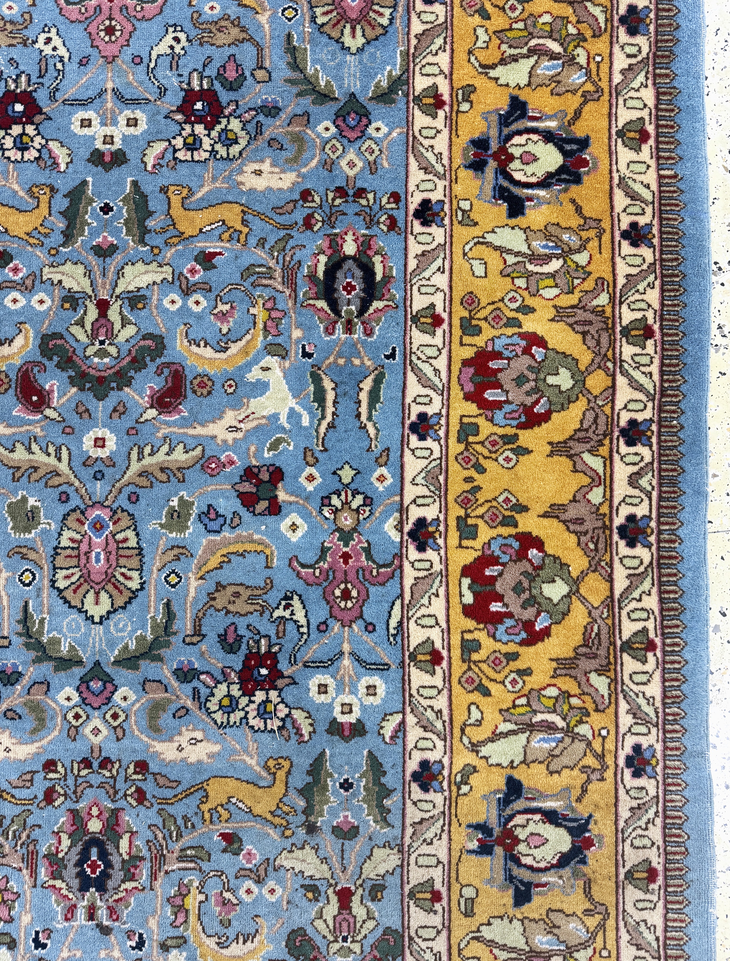 Detail e: Täbriz, Rumänien, Ende 20.Jhd., Wolle auf Baumwolle, ca. 337 x 237 cm, EHZ: 2-3