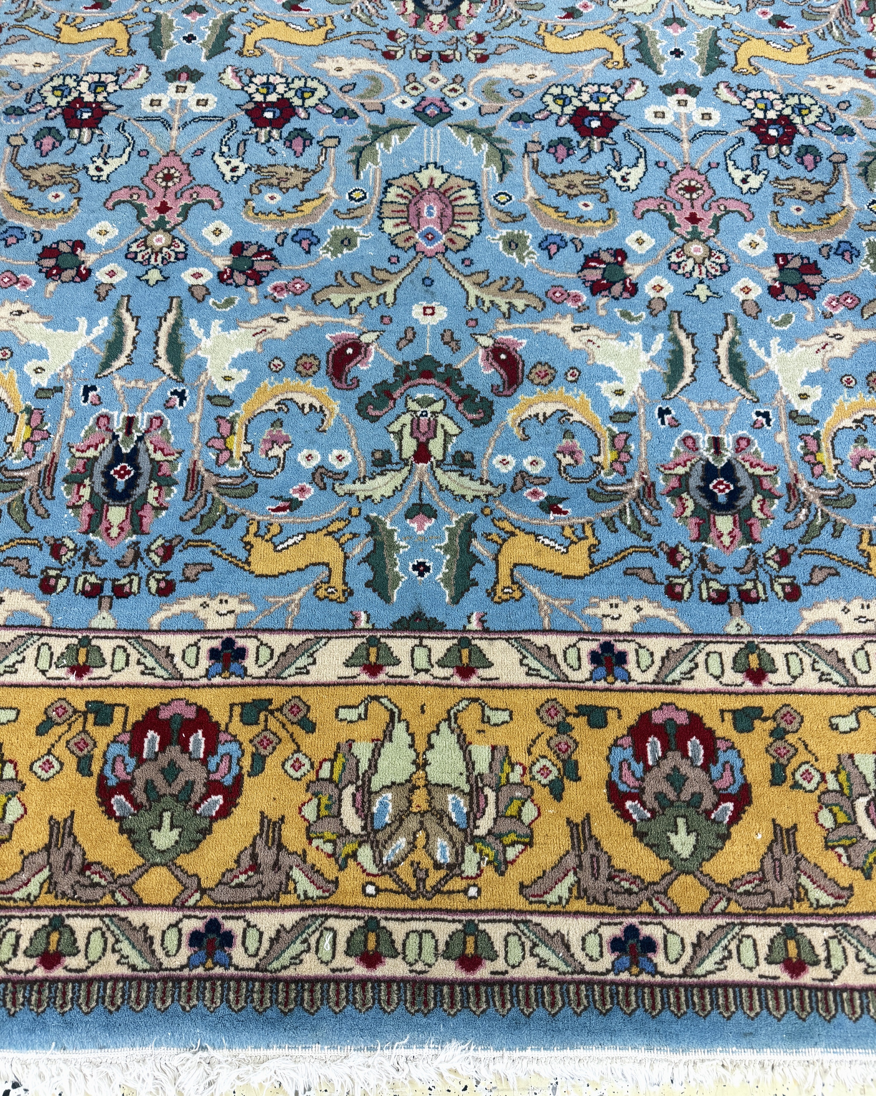 Detail g: Täbriz, Rumänien, Ende 20.Jhd., Wolle auf Baumwolle, ca. 337 x 237 cm, EHZ: 2-3