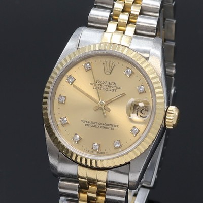 27066419a - ROLEX Datejust Medium-Armbanduhr Referenz 68273 in Stahl/Gold, Schweiz um 1988, ...