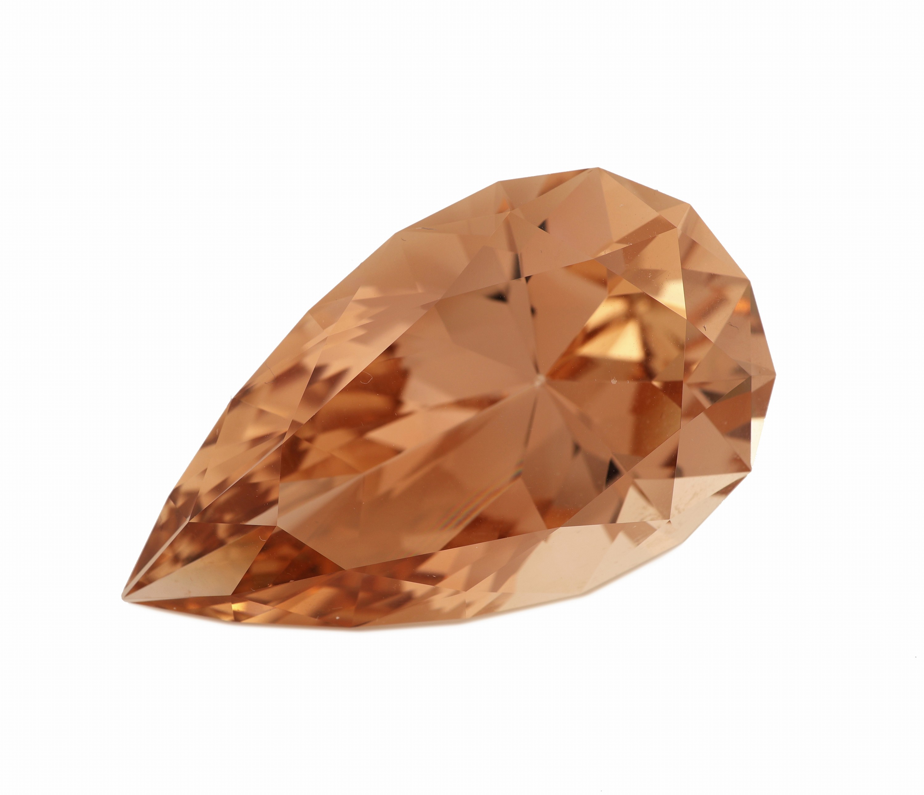 Loser Imperial-Topas, ca. 90.49 ct, facett. Tropfen, ca. 39.96 x 23.12 x 16.37 mm