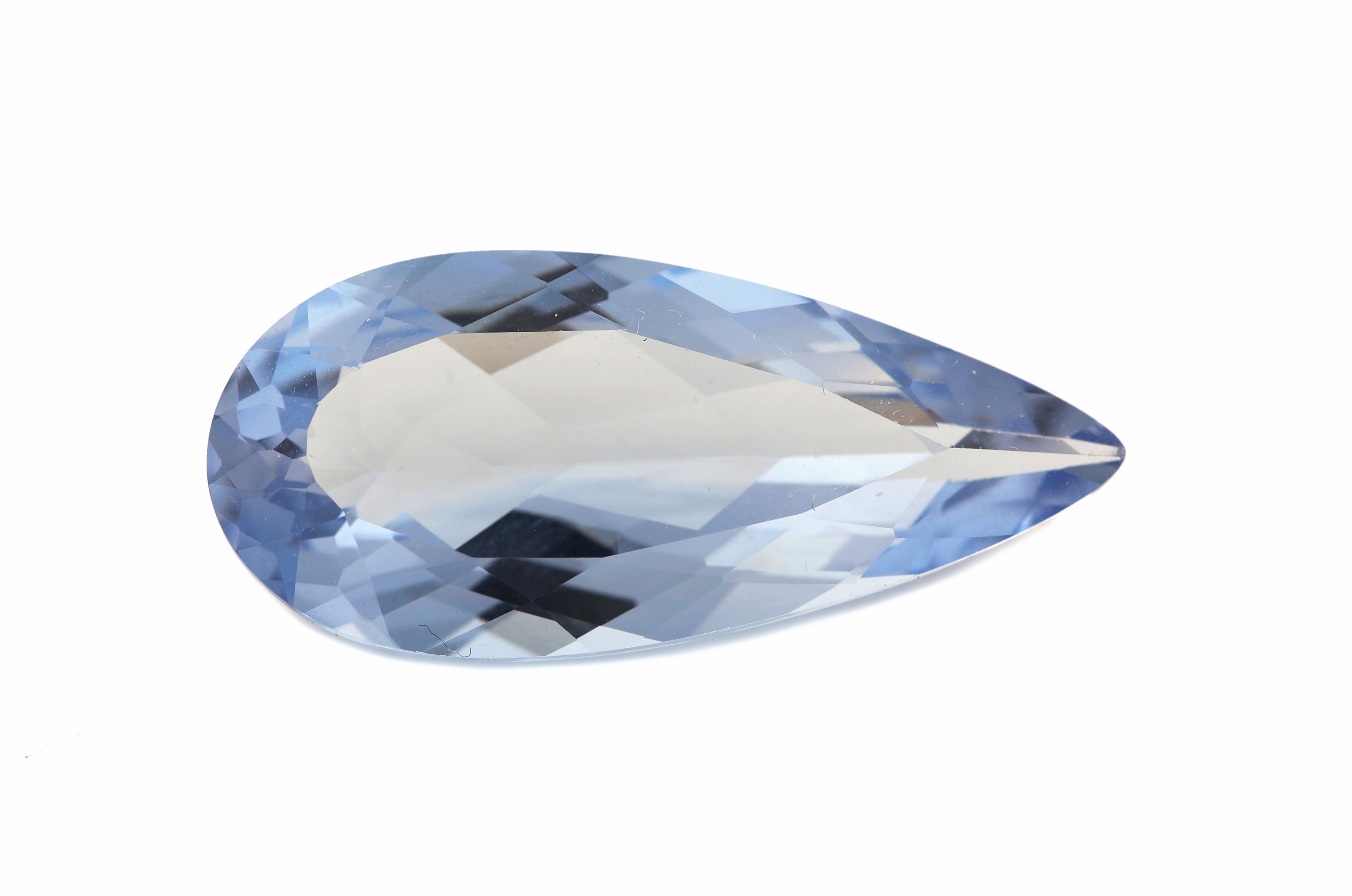 Image 27066643 - Loser Aquamarin, ca. 12.39 ct, facett. Tropfen, ca. 26.79 x 11.98 x 6.88 mm, schöne ...