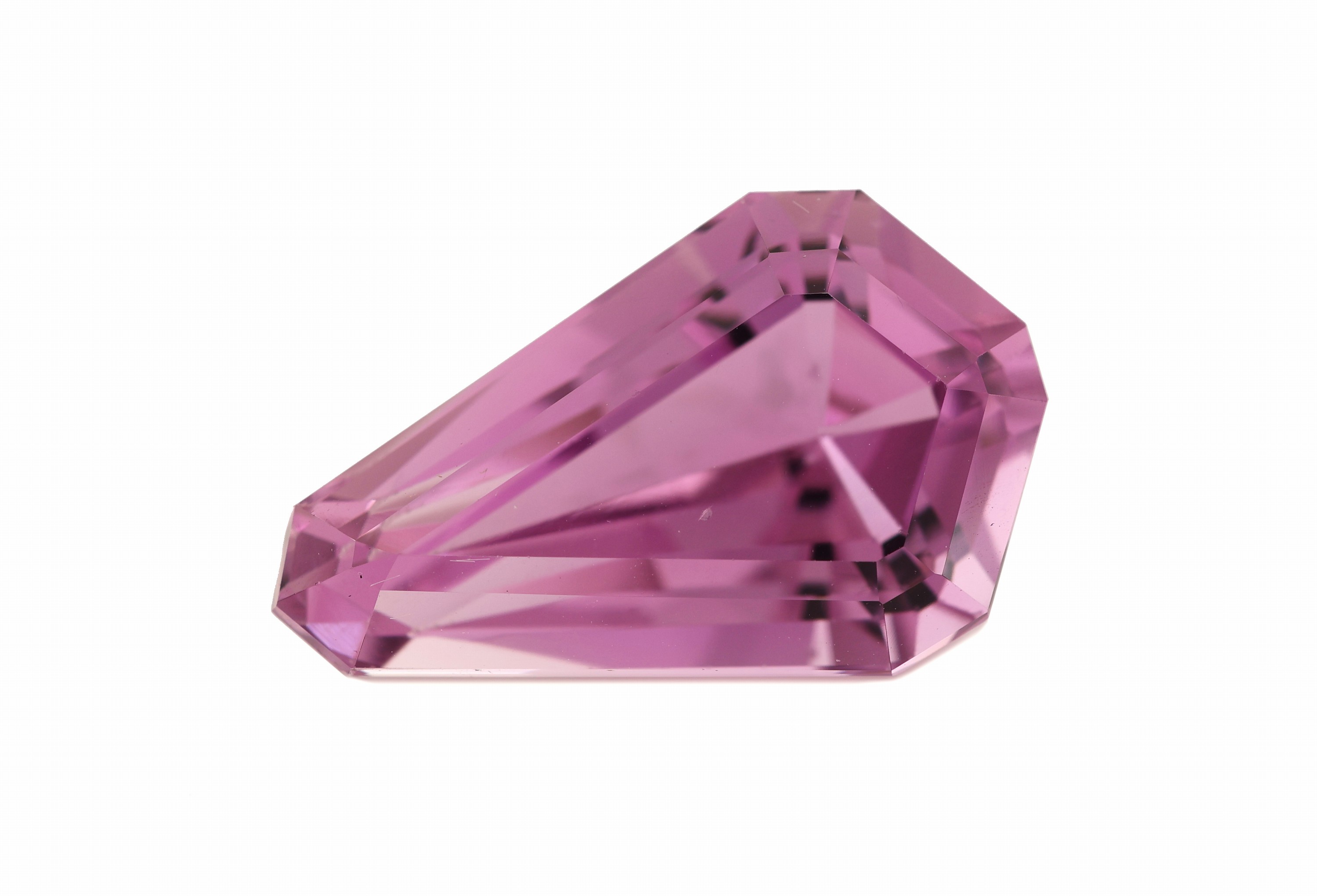 Image 27066654 - Loser Kunzit, ca. 12.54 ct, fancy Treppenschliff, sehr schöne Farbe, ca. 19.46 x12.21 x ...