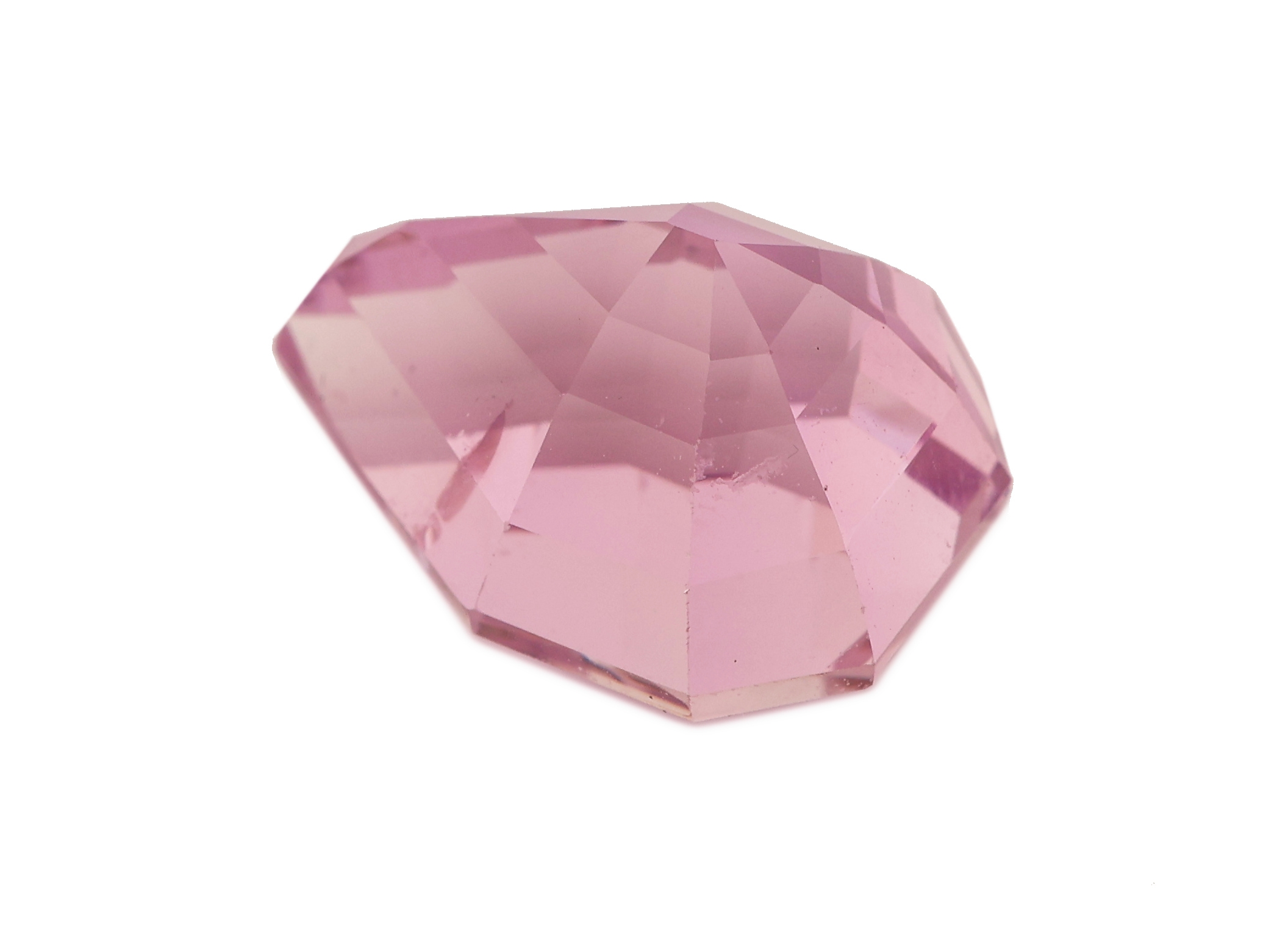 Detail b: Loser Kunzit, ca. 12.06 ct, tropfenf. Treppenschliff, ca. 15.97 x 11.52 x 9.96 mm, sehr schöne Farbe