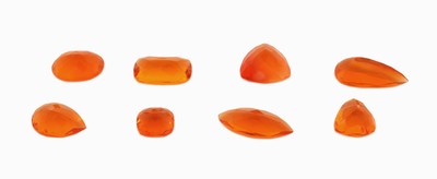 27066641a - Lot 8 lose rote Feueropale, zus. ca. 8.79 ct, versch. Schliffformen und Größen ...