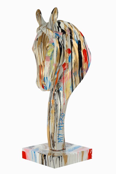 SKULPTUR Pferdekopf Pop Art