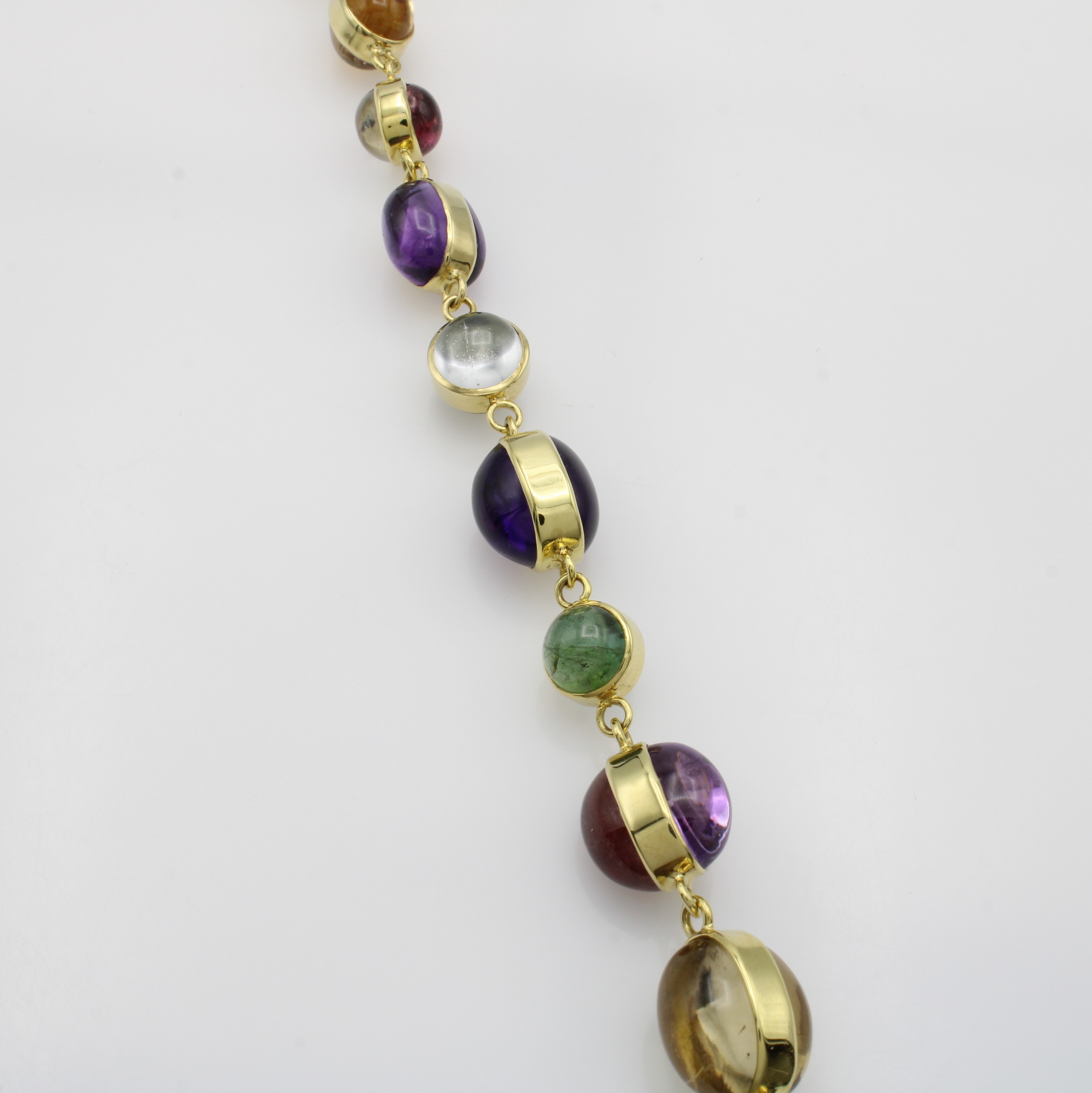 Image 27066711 - Armband mit Farbsteincabochons, GG 585/000, Turmaline in versch. Farben, Citrine u. ...