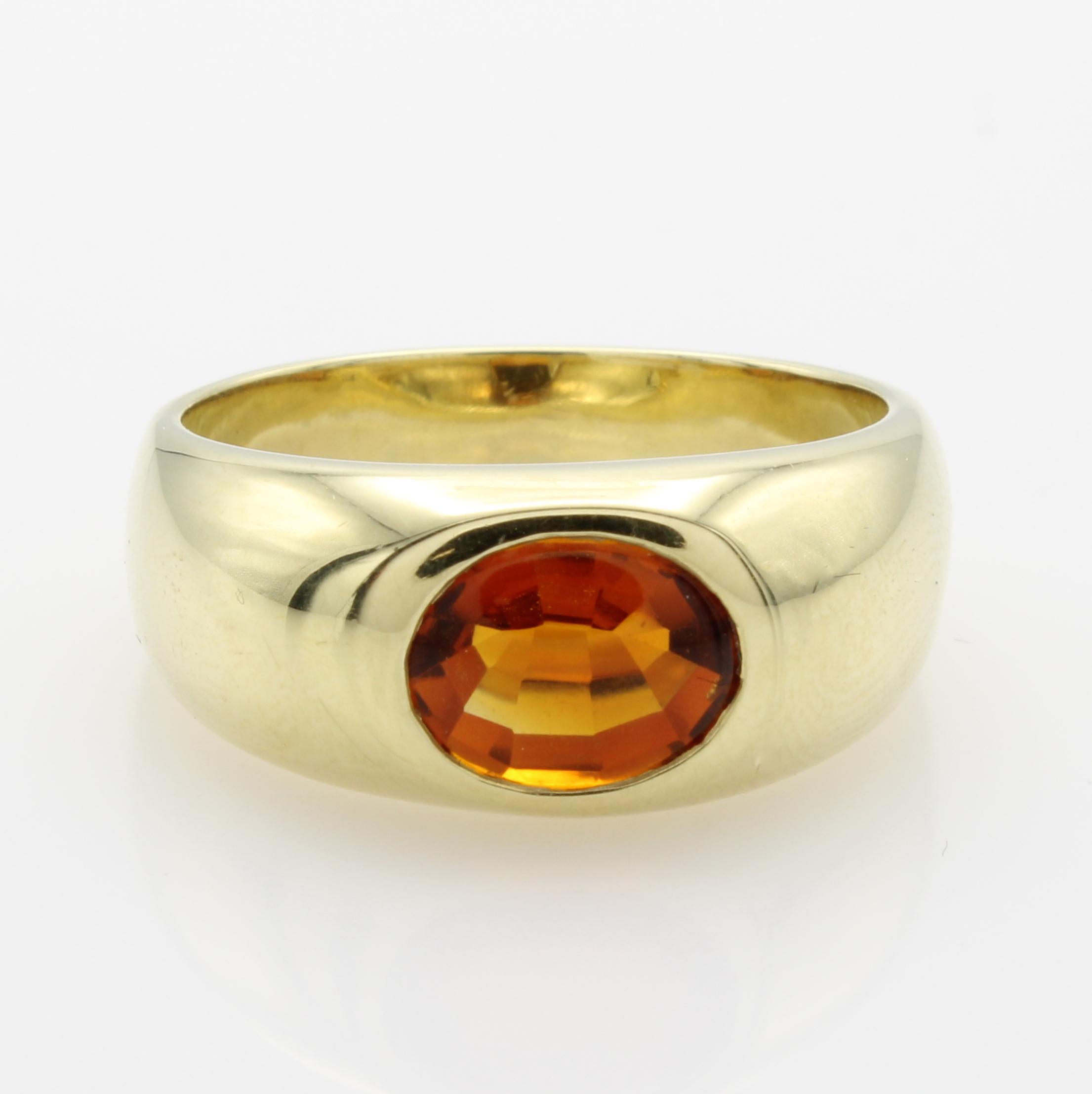 Image 27066714 - Herrenring mit Citrin, GG 585/000, ovaler Citrin im Buff-Top, RW ca. 67