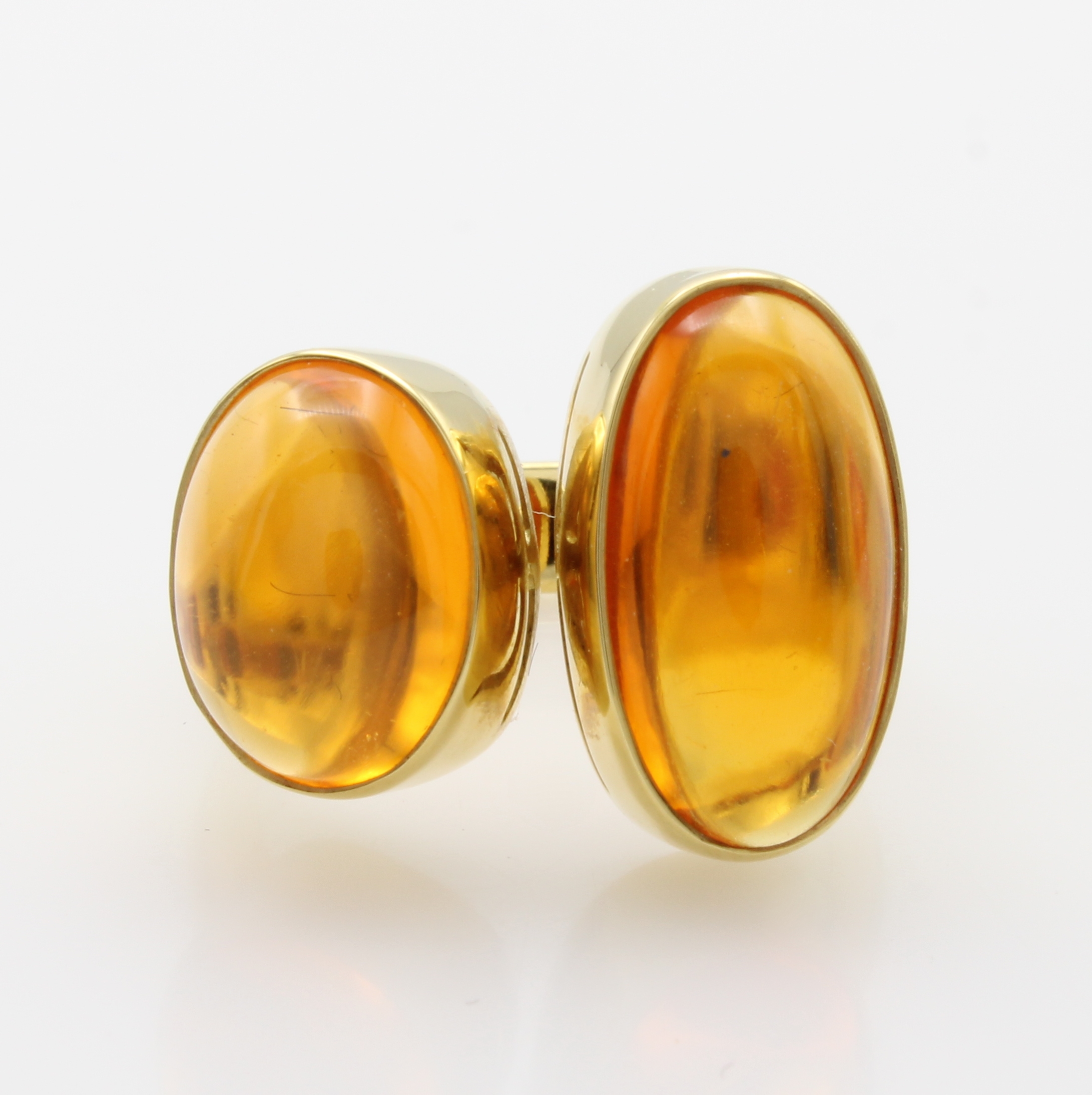 Image 27066715 - Ring mit Feueropalen, GG 750/000, 2 Feuer- opale zus. ca. 8.7 ct, RW ca. 56 ...
