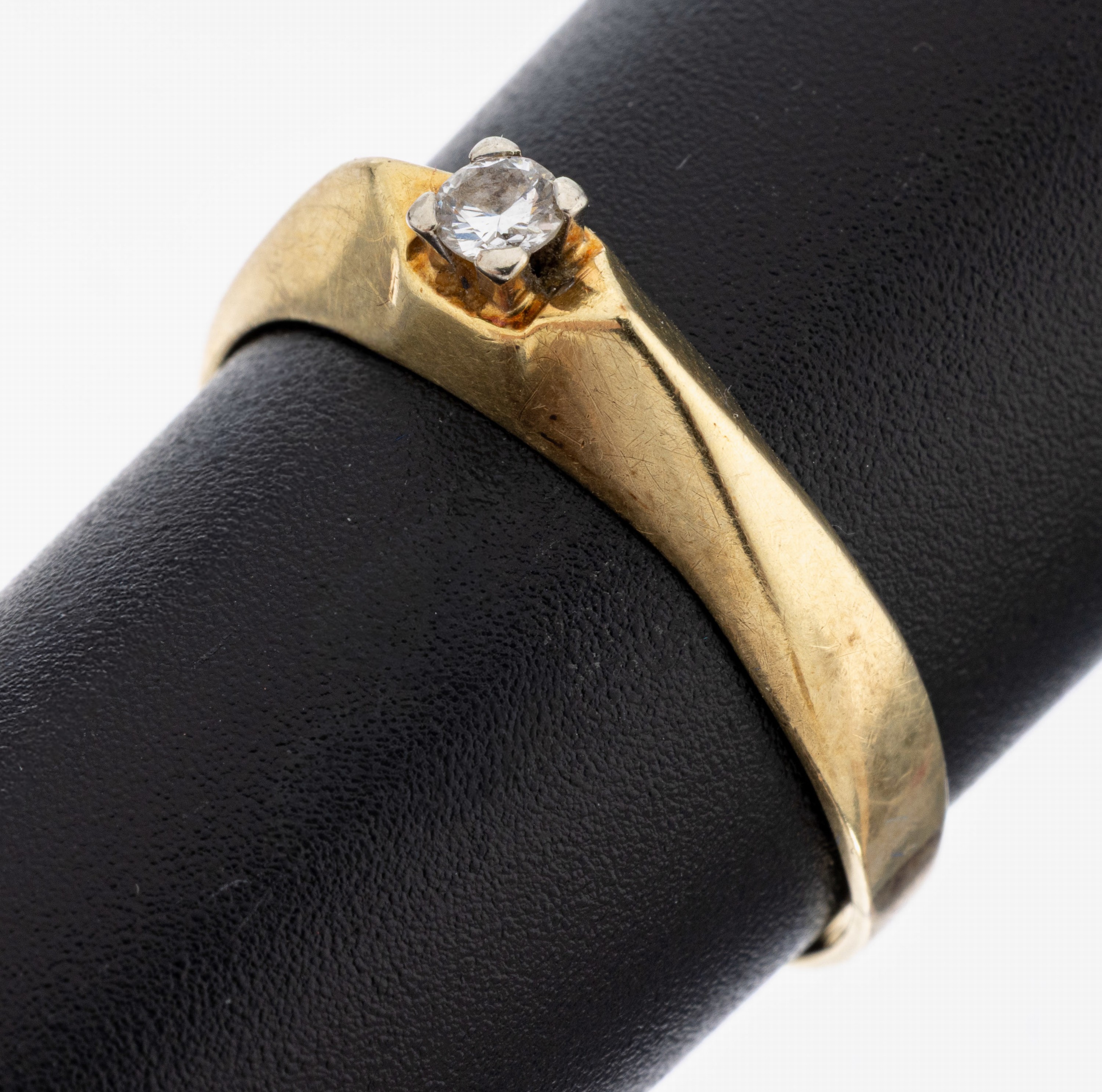 Image 27066727 - 14 kt Gold Brillant-Ring, GG/WG 585/000, inWG gefasster Brillant ca. 0.06 ct Weiß/si, ...