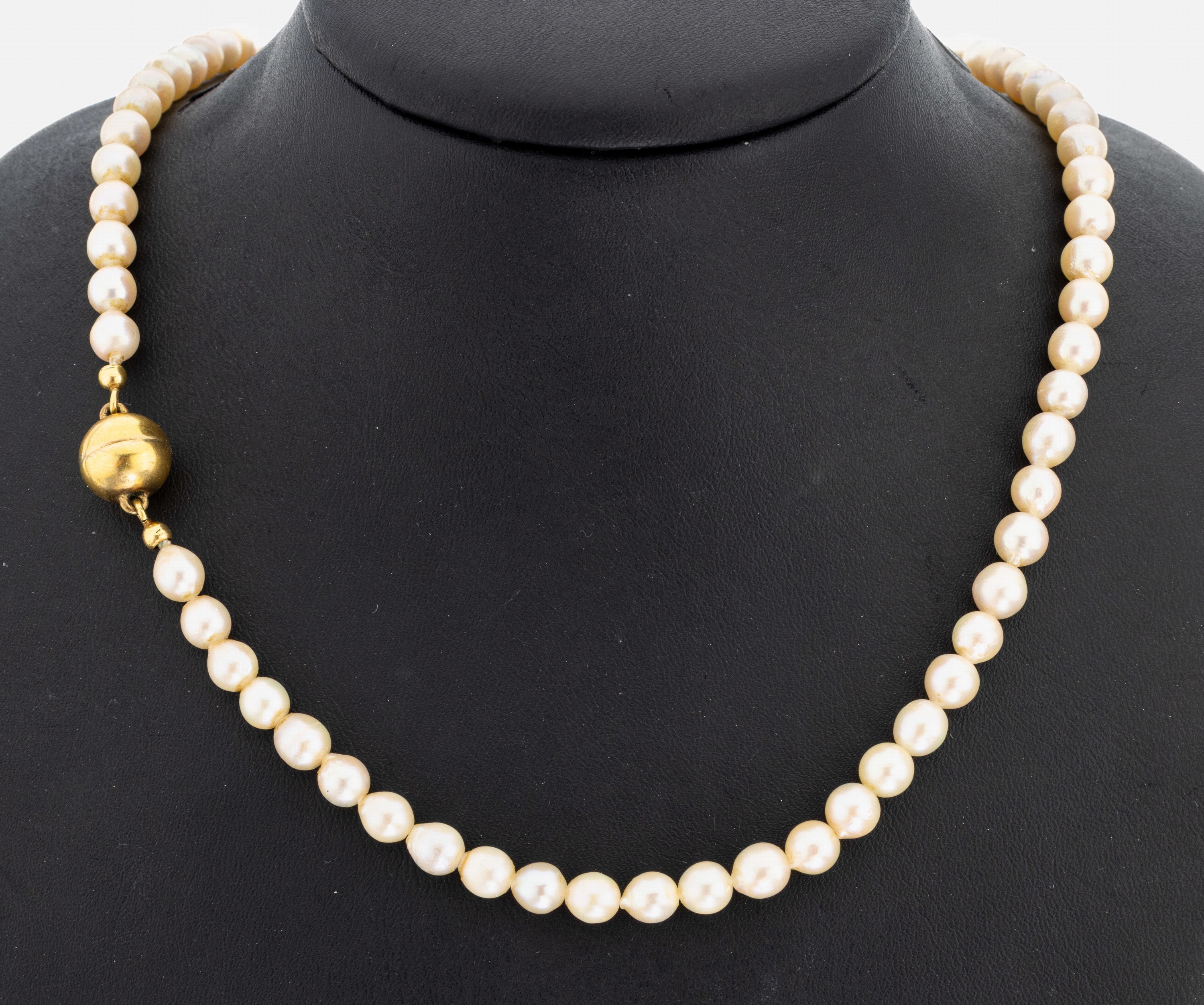 Image 27066738 - Perl-Collier, Zuchtperlen, D. ca. 6-7 mm, unrund, L. ca. 48 cm, Magnetschließe 925er ...