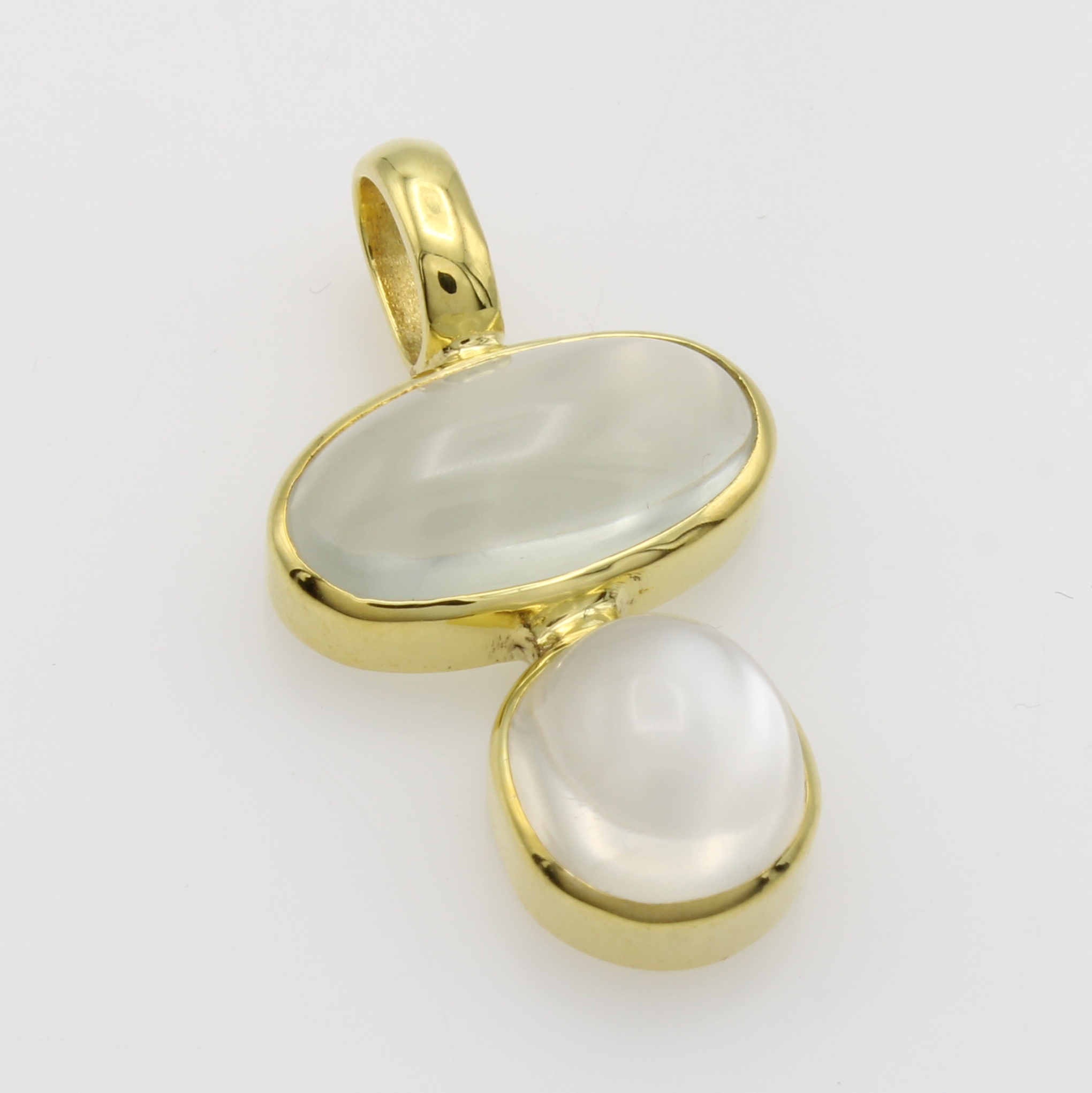 Image 27066758 - Anhänger mit Mondsteinen, GG 585/000, 2 Mondsteine zus. ca. 7.3 ct Schätzpreis: 1680, ...