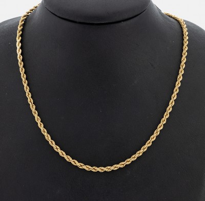 Image 14 kt Gold Collier, GG 585/000, gekordelt, L. ca. 50 cm, Karabinerschließe, ca. 18.8 g