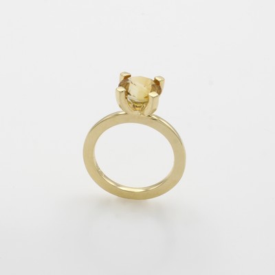 27066927a - Ring mit Citrin, GG 585/000, Citrin in Krappenfassung, RW ca. 56 Schätzpreis: 2200, - ...