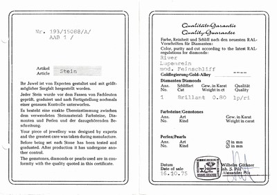 27067171c - Loser Brillant, 0.80 ct hochfeines Weiß/lupenrein, mit Zertifikat Schätzpreis: 5600, - ...