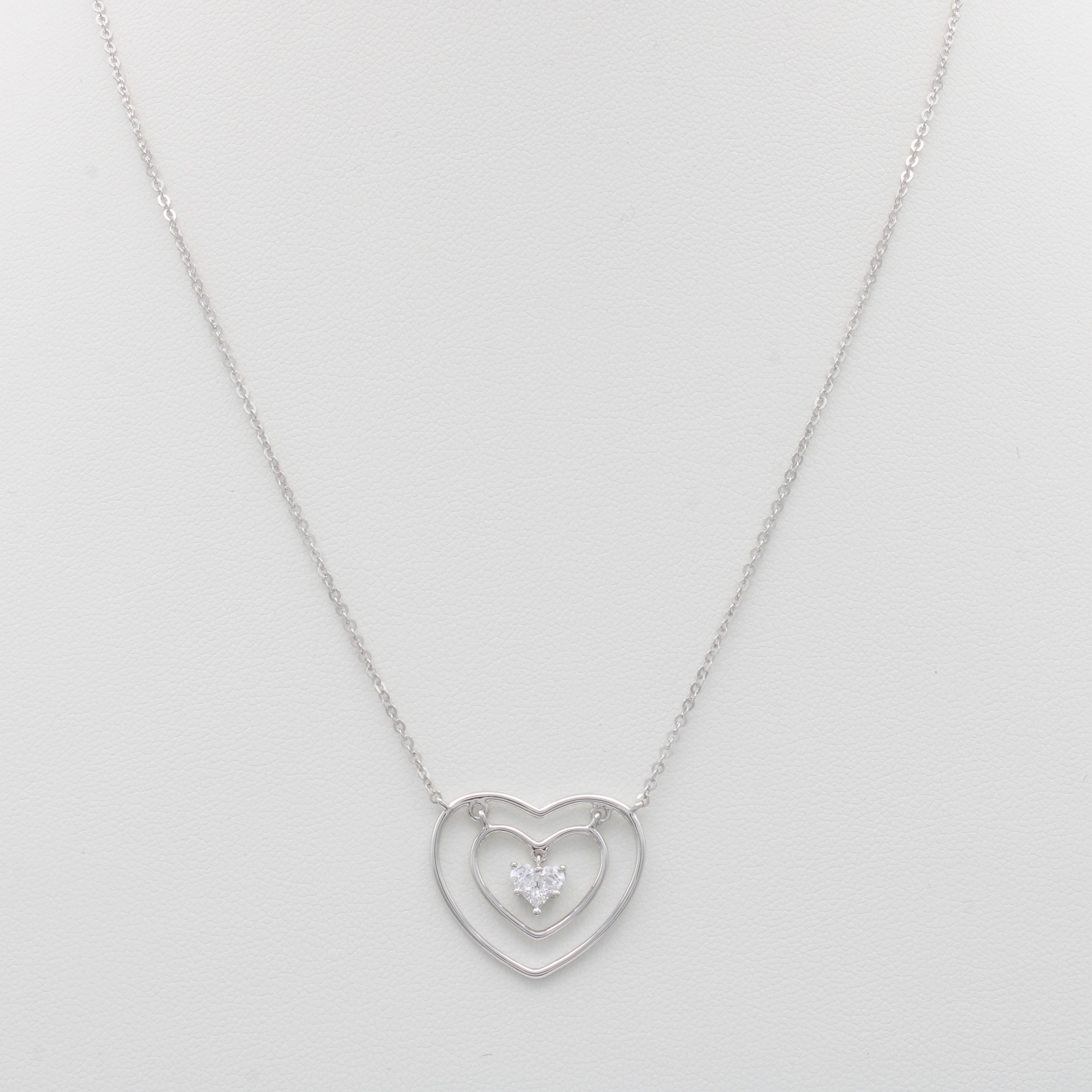 Image 27067386 - Herz-Collier mit Diamanten ´invisible setting´, WG 750/000, Karabinerschl., 3-rhg.Form, ...