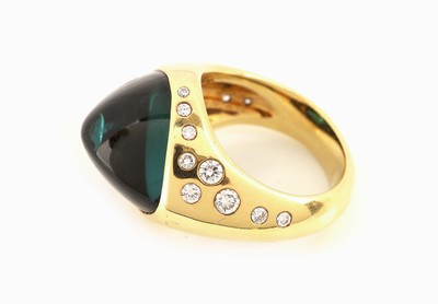 27067321b - 18 kt Gold Turmalin-Brillant-Ring, GG 750/000, Einzelanfertigung eines renommierten ...