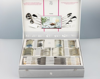 27067407b - Umfangreiches WMF Besteck, 800er Silber, Augsburger Fadenmuster, best. aus: 12 ...