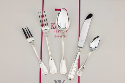 27067407c - Umfangreiches WMF Besteck, 800er Silber, Augsburger Fadenmuster, best. aus: 12 ...
