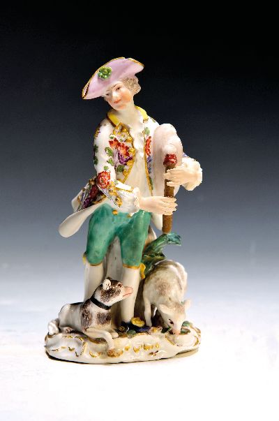 Image Porzellangruppe, Meissen, um 1750/90 Schäfer mit Dudelsack, Entwurf Johann Joachim ...