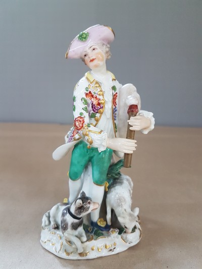 27067885a - Porzellangruppe, Meissen, um 1750/90 Schäfer mit Dudelsack, Entwurf Johann Joachim ...