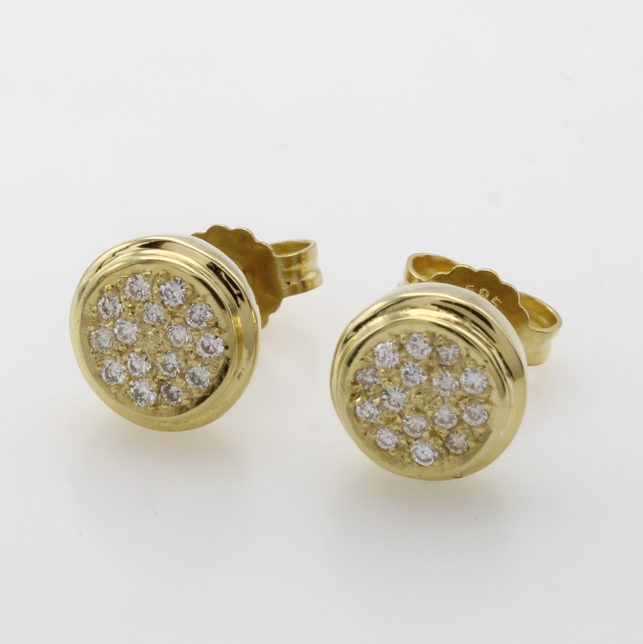 Image 27067993 - Paar Ohrstecker mit Diamanten, GG 585/000, runde Form, Diam. im 8/8 Schliff zus. ca. ...