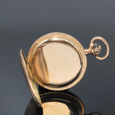 27067990e - IWC Herrensavonette in RG 585/000 mit Kaliber 53, Schweiz um 1898, guill. 3-Deckel ...