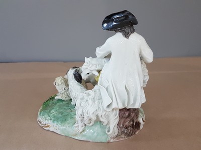 27068072d - Porzellangruppe, Frankenthal, Entwurf Adam Bauer 1773, Schäfer/Schafscherer mit drei ...