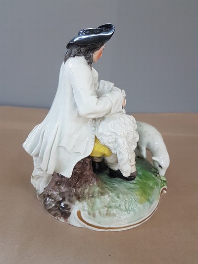 27068072e - Porzellangruppe, Frankenthal, Entwurf Adam Bauer 1773, Schäfer/Schafscherer mit drei ...