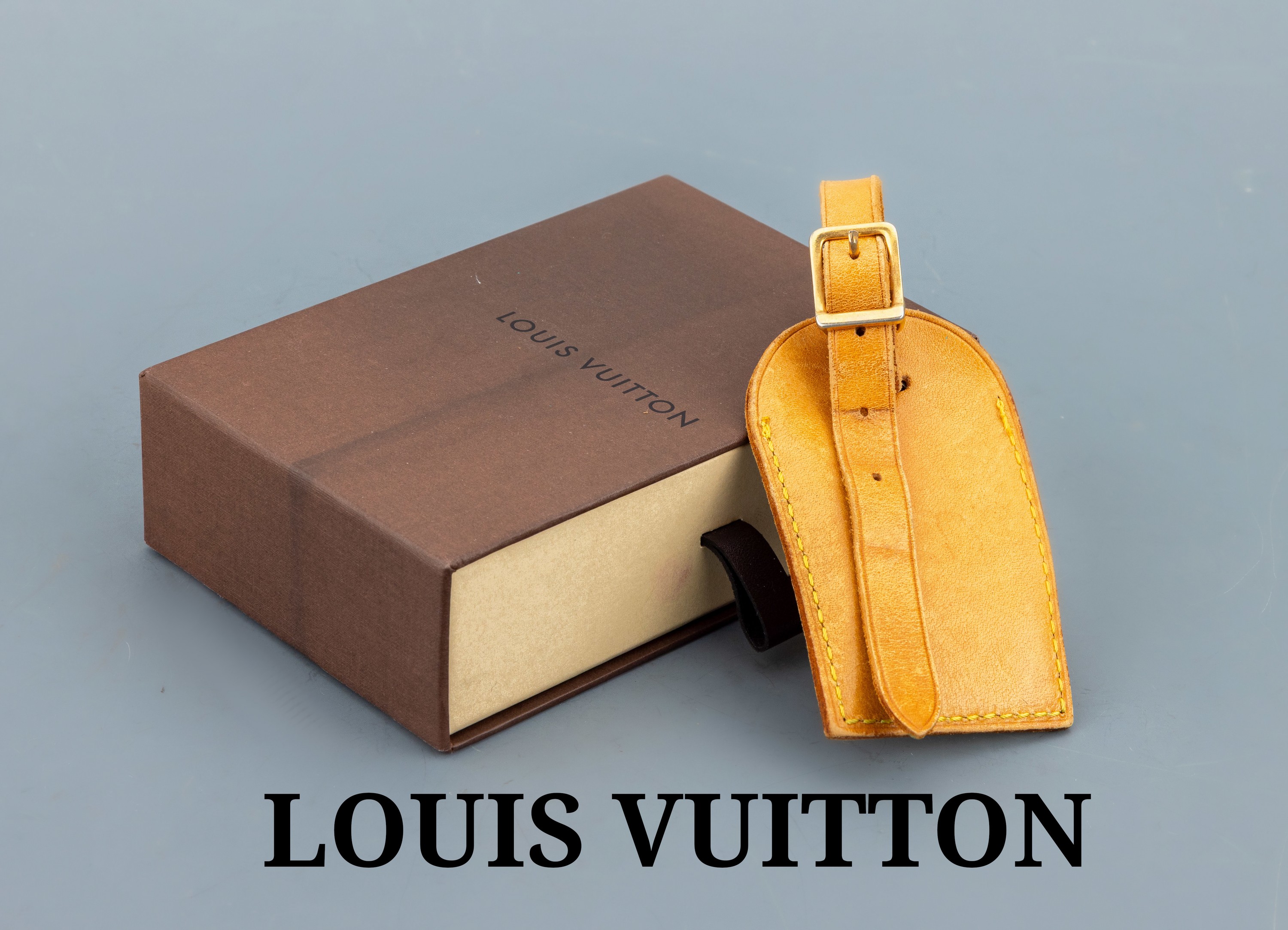 Image 27068185 - LOUIS VUITTON Taschenanhänger, beigefarb. Vachetta-Leder, gelbe Kontrastnaht, ...
