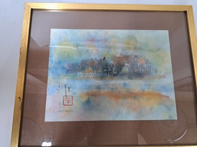 27068142a - Shoichi Hasegawa, 1929 Yaizu-2023 Paris, Aquarell, Stadtlandschaft, links unten signiert ...