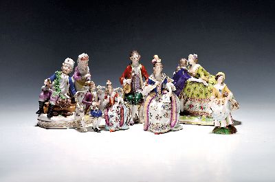 Image 7 Porzellanfiguren, um 1900, Wien, mit Bindenschildmarken: Allegorie auf den Winter, ca. ...