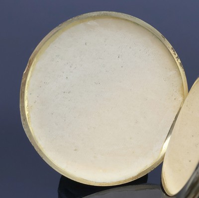 27068157e - REVUE 14k yellow gold hunting cased pocket watch with 14k yellow gold chain, Switzerland ...