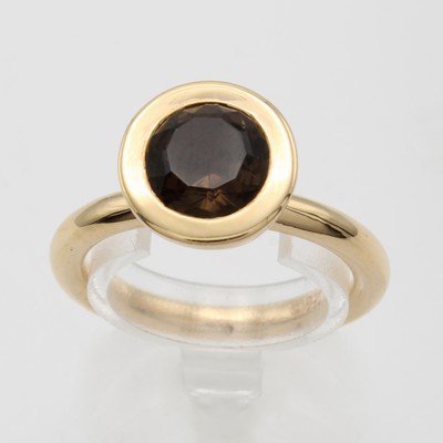 27068168a - Ring mit Rauchquarz, RG 750/000, Rauchquarz in Ringkopf, RW ca. 55 Schätzpreis: 3850, - ...