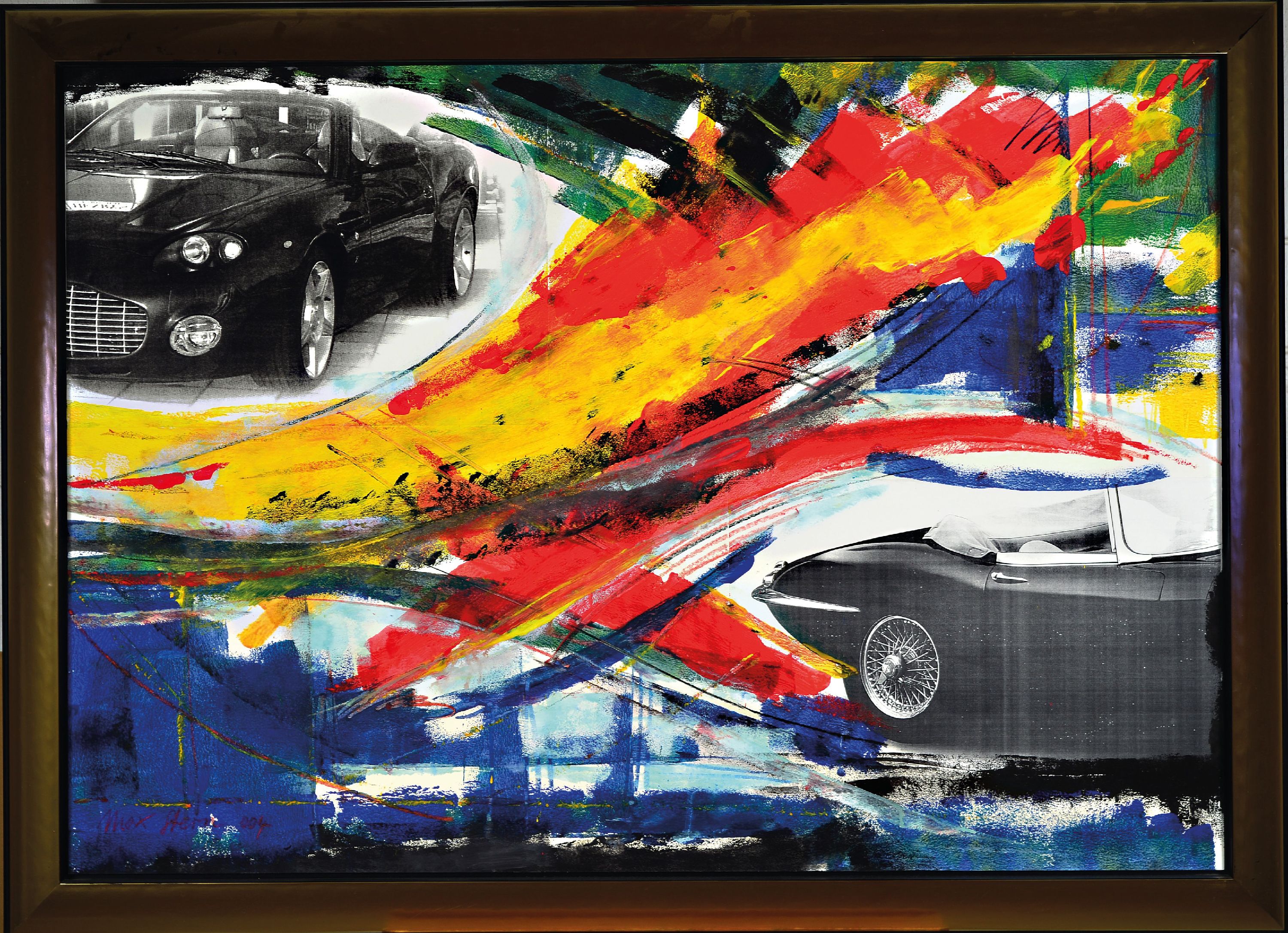 Detail k: Max Stern, geb. 1868 München, Collage aus der Serie Fahrzeugbilder, Acryl und Papier auf Malkarton, rechts unten sign. und dat. 2003, ca. 70x100cm, ...