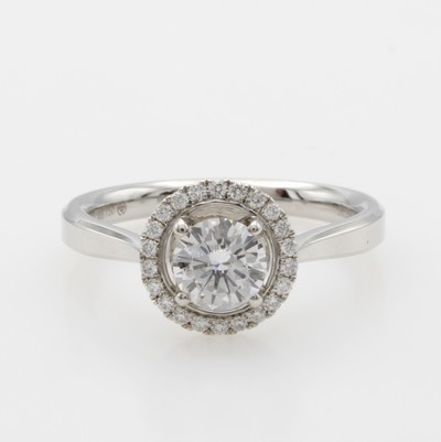 Image Ring mit Brillanten, WG 750/000, Mittelstein 0.60 ct hochfeines Weiß/vvs, Besatzbrill. ...