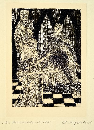 27068407b - Carl Nagel-Diek, Illustrator Anfang des 20.Jh., 4 Radierungen, Motive zu J.W. Goethes ...