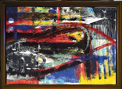 27068417k - Max Stern, geb. 1868 München, Collage aus der Serie Fahrzeugbilder, Acryl und Papier ...