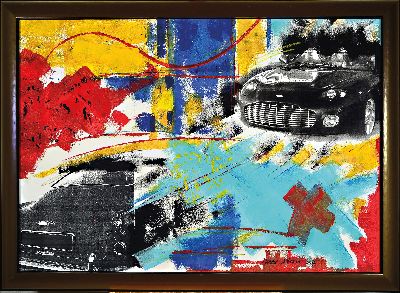 27068422k - Max Stern, geb. 1868 München, Collage aus der Serie Fahrzeugbilder, Acryl und Papier ...