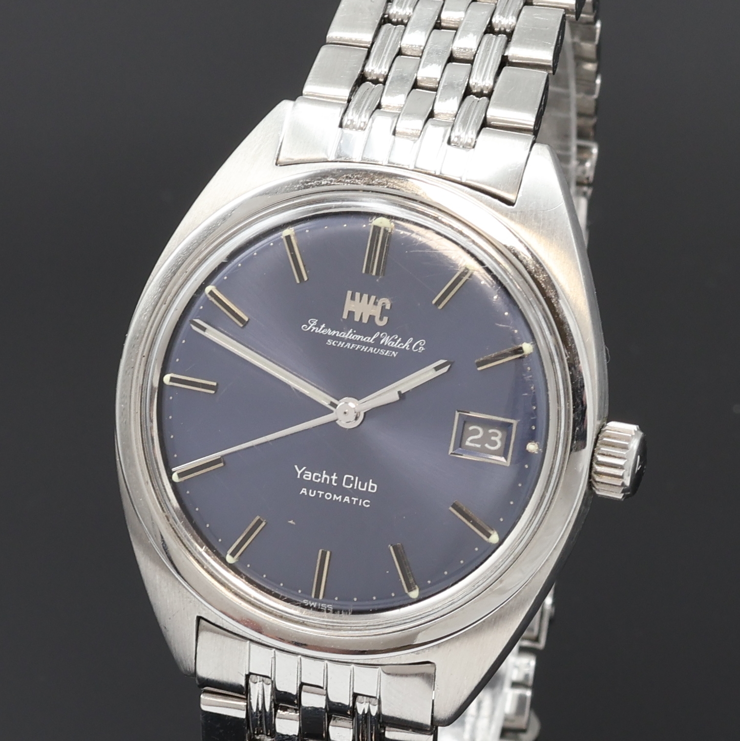Detail a: IWC Yacht-Club Herrenarmbanduhr in Stahl Referenz R 811 AD, Schweiz um 1969, Automatik, verschr. Geh. inkl. orig. Gay Freres Gliederband m. Faltschl. ...